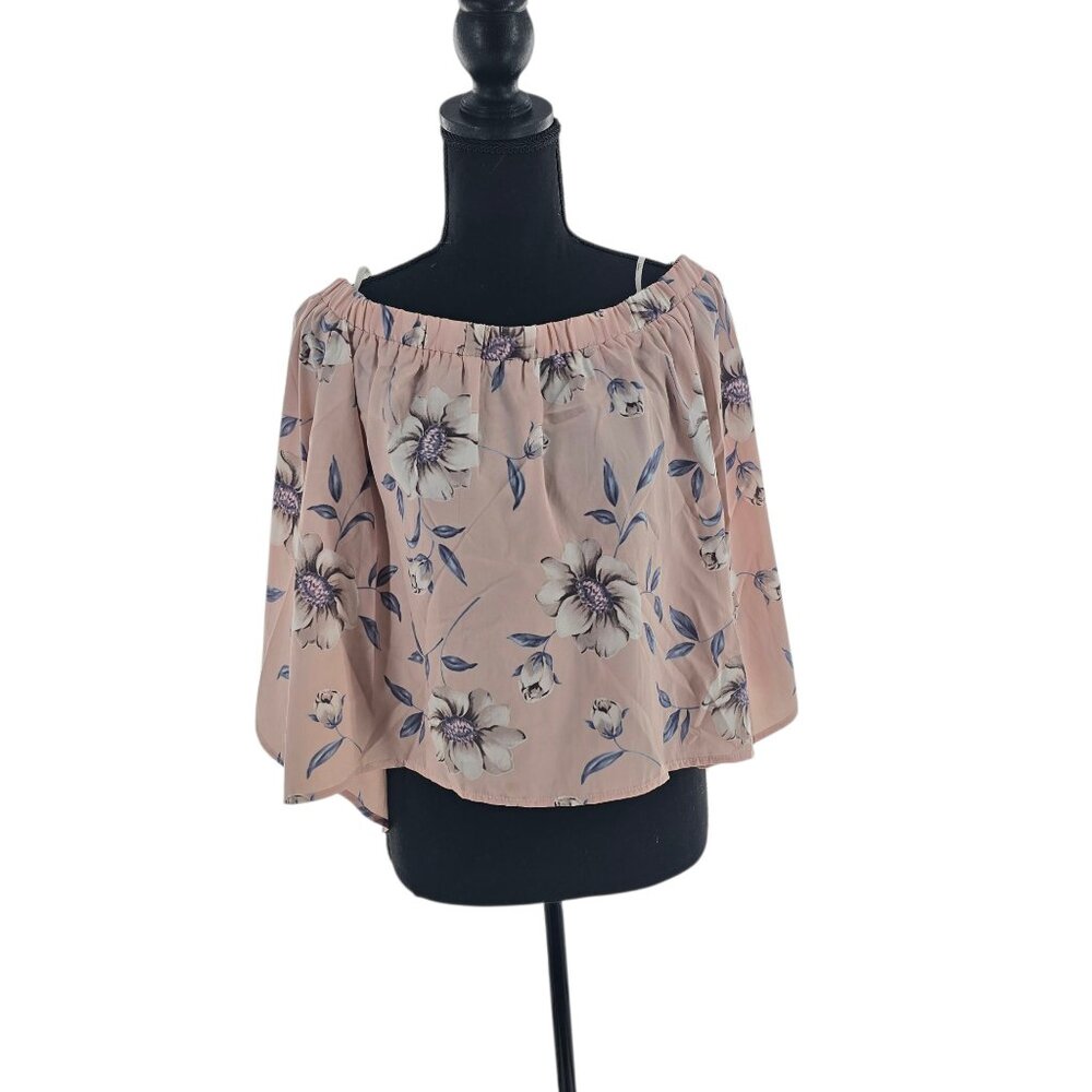 Lulu's Light of Dawn Blush Pink Floral Off The Shoulder Top Size Extra Large
